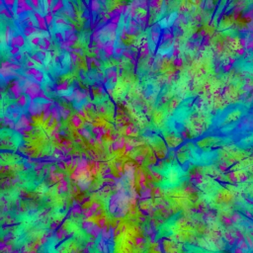 Actual focused PCA–varimax feature map for the same vegetation photograph